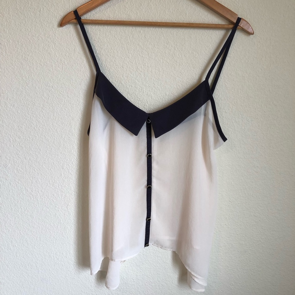 Phanuel chiffon cami with collar and buttons